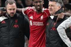 1.45亿白花了？利物浦新援腓骨骨折休息数月，斯洛特遭遇重大打击